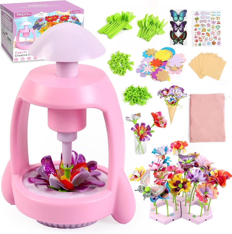 Bsgifts Fabric Flower Making Toys, DIY Flower Press Kits for Kids Ages 3-12, Creative Educational Activity Arts & Crafts Toys, Ideal Christmas Birthday Gifts for Girls - Image 1